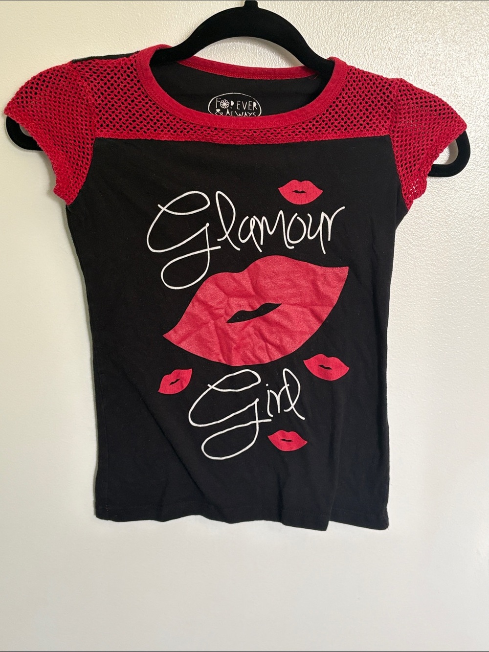 Glamour Girl Red & Black Girls' Tee -